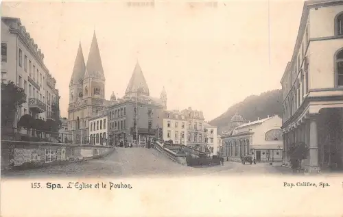 B93612 spa l eglise et le pouhon belgium