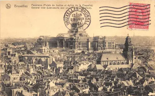 B93709 bruxelles panorama palais de justice et eglise belgium
