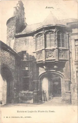Br35190 Anvers Entree et logia du Musee du Steen belgium