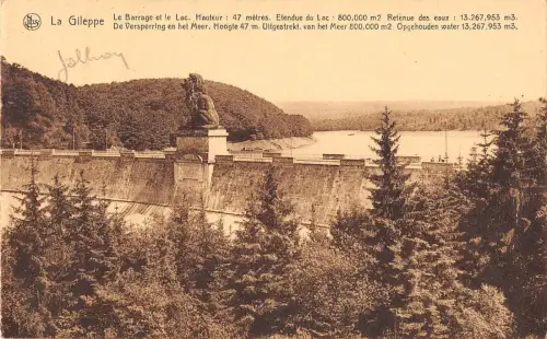 BR55143 La barrage et le lac La Gileppe belgien