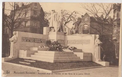 B79820 molenbeek bruxelles belgium monument erige en l honneur front/back image