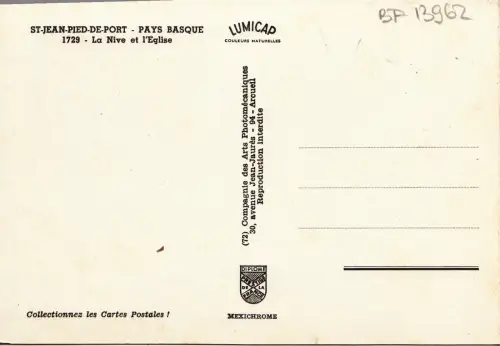 BF13962 saint pied de port la nieve et l eglise france front/back image