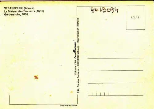 BF13094 Straßburg Frankreich Vorder-/Rückbild