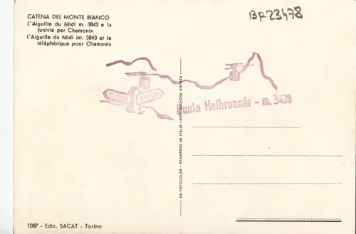 BF23478 catena del monte bianco l aiguille du midi italy front/back image