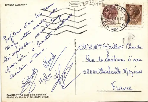 BF23465 riviera adriatica italy front/back image
