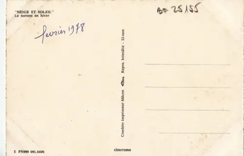 BF25155 neige et soleil le torent en hiver france front/back image