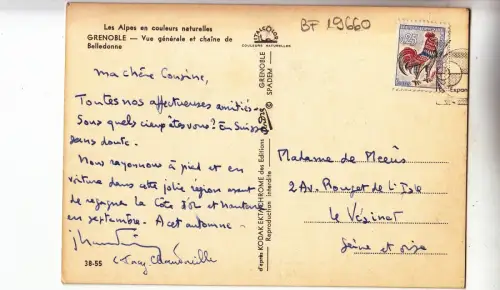 BF19660 grenoble vue generale et chaine de belledonne france front/back image