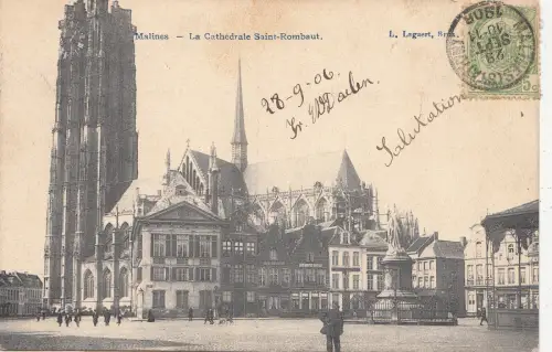 BF16655 la cathedrale saint rombaut malines belgien front/back image