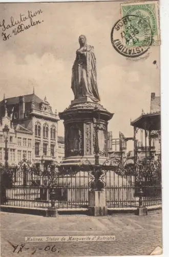 BF16654 malines statue de marguerite d autriche belgien front/back image