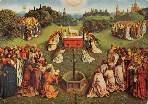 B108903 Belgien Gent Sint Baafskathedral Van Eyck, Die Anbetung des Lammes