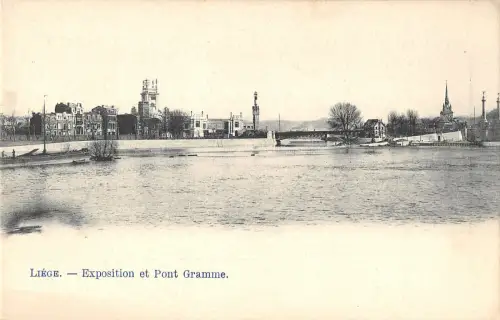 B107645 Belgien Liege Exposition et Pont Gramme Bridge real photo uk