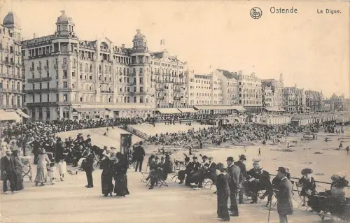 B107801 Belgien ostende La Digue Promenade Plage Beach Echtfoto UK