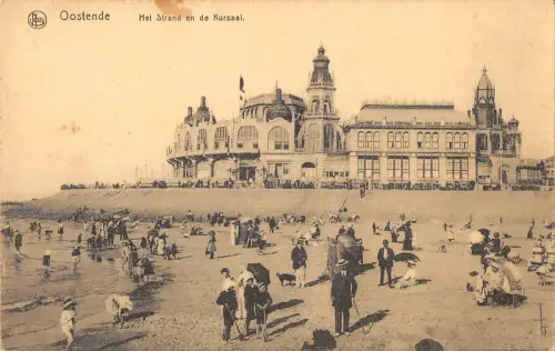 B107974 Belgien Oostende Het Strand en de Kursaal Beach Echtfoto UK
