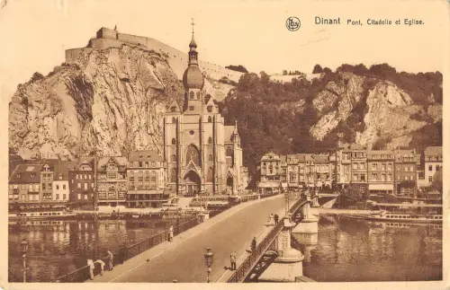 B105624 Belgien Dinant Pont, Citadelle et Eglise Bridge Church