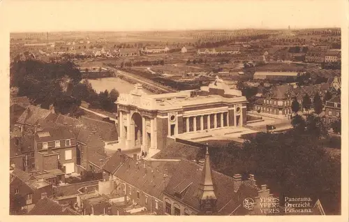 B105579 Belgien Ypern Gesamtansicht Panorama Fluss