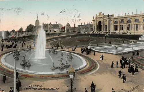 B107516 Belgien Le bassin Exposition de Bruxelles Brunnen Echtfoto UK