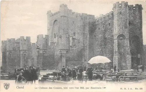 BF36887 gand le chateau des comtes bati vers l an 868 belgien