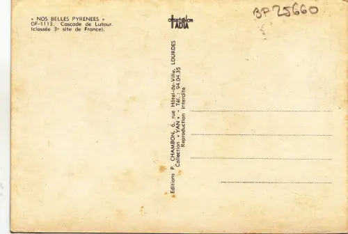 BF25660 cascade de lutor nos belles pyrenees france front/back image