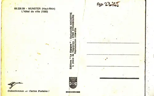 BF23755 munster h r france l hotel de ville front/back image