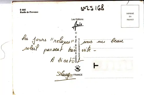 BF25168 ruelle de provence france front/back image