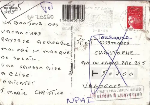 BF20560 les landes boats france front/back image