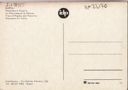 BF23170 panorama e vesuvio napoli italy front/back image
