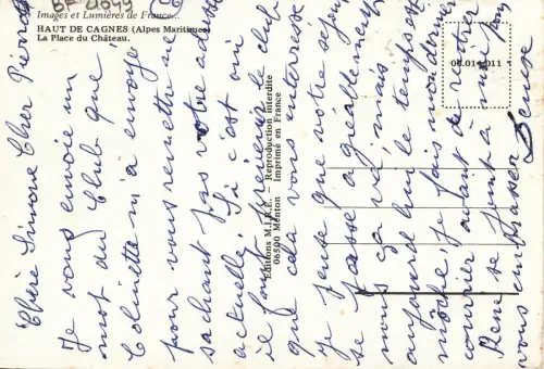 BF21049 haut de cagnes a m la place du chateau france front/back image