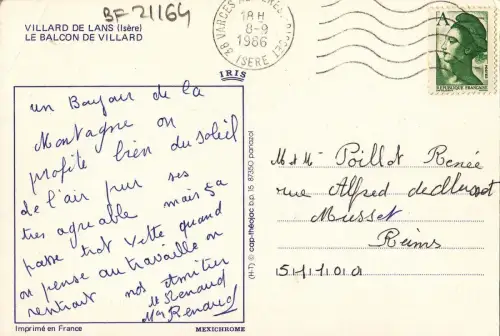 BF21164 villard de lans isere le balcon de vilalrd france front/back image