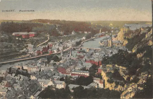 B107347 Belgien Dinant Panorama Flussbrücke Pont Panorama Echtfoto