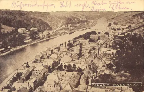B107321 Belgien Dinant Panorama Fluss Gesamtansicht Echtfoto UK