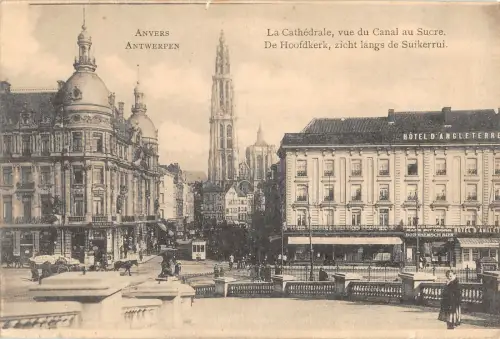 B107354 Belgien Anvers La Cathedrale vue du Canal au Sucre Echtfoto UK