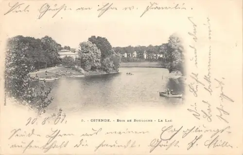 B105271 Belgien Ostende Bois de Boulogne Le Lac Bateaux