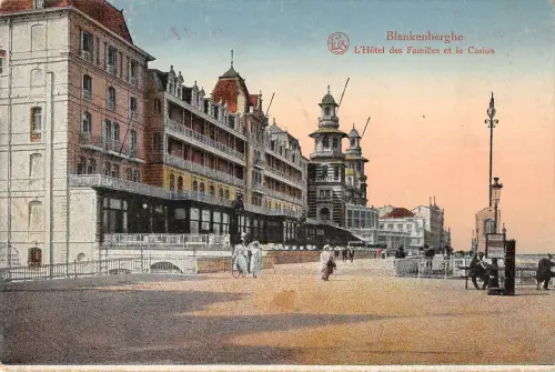 B107348 Belgien Blankenberge L'Hotel des Families et le Casino Echtfoto