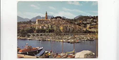 BF28732 menton le port ship le vieille ville france front/back image