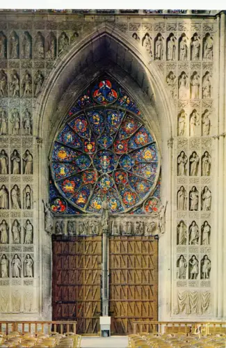BF13303 reims marne cathedrale grand portail petit rose france front/back image