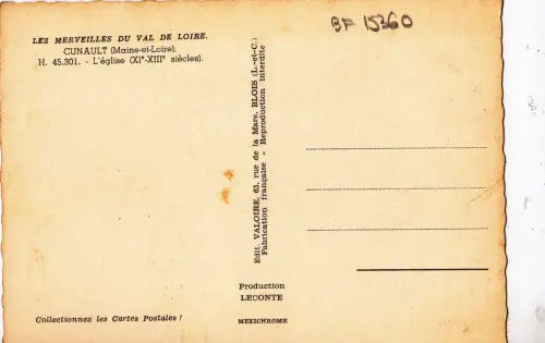 BF15360 cunault m et l l eglise france front/back image