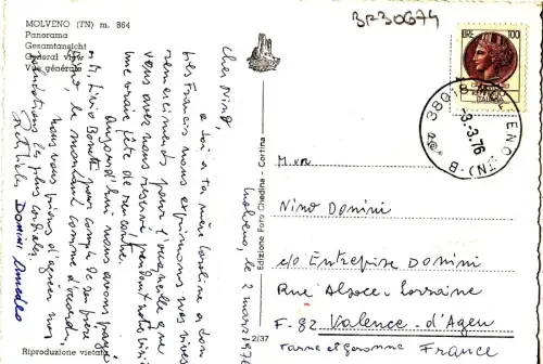 BF30674 Molveno Panorama Italien Vorder-/Rückbild