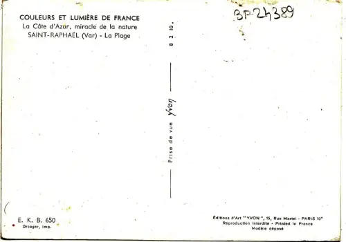 BF24389 saint raphael var la plage france front/back image