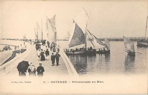 B105406 Belgien Ostende Promenade en Mer Bateaux