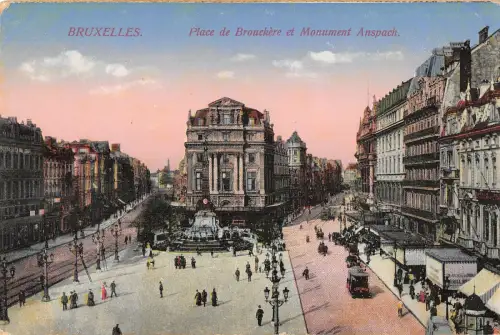 B106992 Belgien Bruxelles Place de Brouckere et Monument Anspach