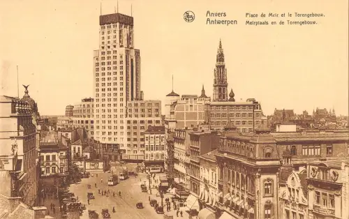 B107005 Belgien Anvers Place de Meir et le Torengebouw