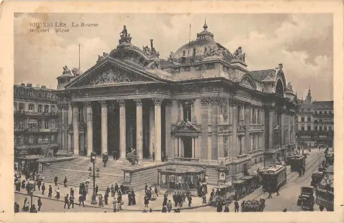 B106996 Belgien Bruxelles La Bourse Straßenbahn