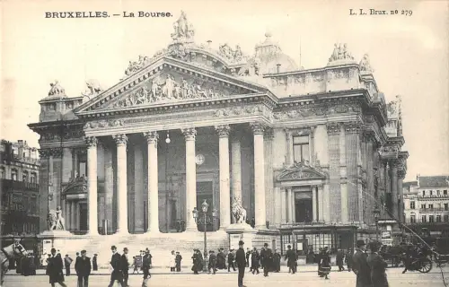 B106103 Belgien Bruxelles Le Bourse Statuen