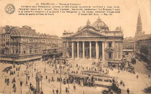 B106998 Belgien Bruxelles Bourse de Commerce Straßenbahnpromenade