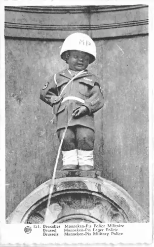Br35083 Bruxelles Manneken Pis Police Militaire belgium