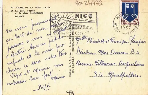 BF24773 Boote nice le port l eglise et la place ile de france front/back image