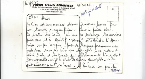 BF31117 eglise saint nectaire monts dore puy de dome france front/back image