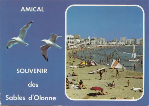 BF19501 sables d olonne la plage re remblai france front/back image