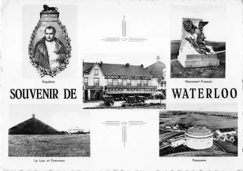 B106832 Belgien Waterloo Löwe Panorama Grand Hotel Monument