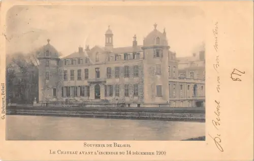 BR55176 Beloeil le cahteau avant l incedie du 14 decembrie 1900 belgien